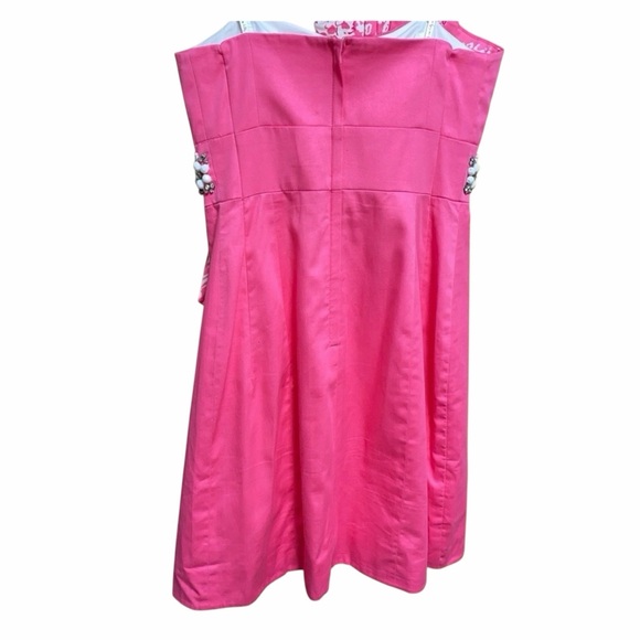 Lilly Pulitzer Strapless Pink Beaded Dress Size 2 Barbiecore 💎 EUC - Picture 4 of 8